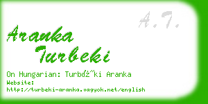 aranka turbeki business card